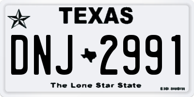 TX license plate DNJ2991