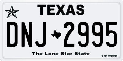 TX license plate DNJ2995