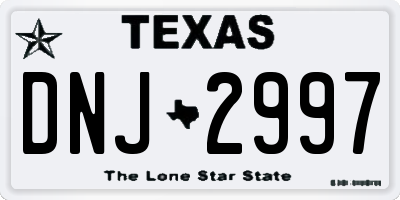 TX license plate DNJ2997