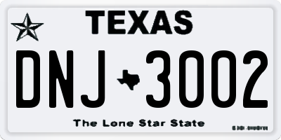 TX license plate DNJ3002