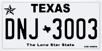 TX license plate DNJ3003