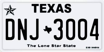 TX license plate DNJ3004