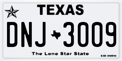TX license plate DNJ3009