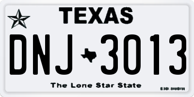 TX license plate DNJ3013