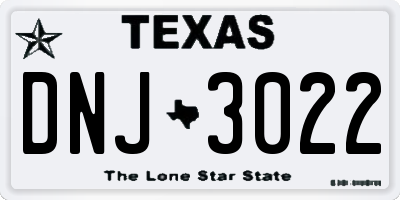TX license plate DNJ3022