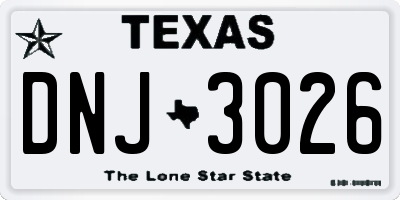 TX license plate DNJ3026