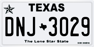 TX license plate DNJ3029