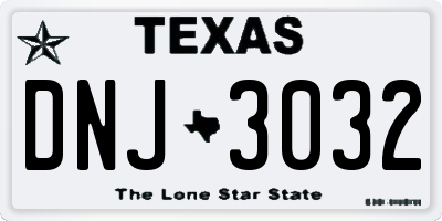 TX license plate DNJ3032