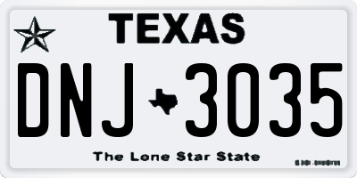 TX license plate DNJ3035