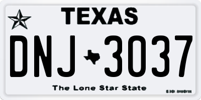 TX license plate DNJ3037