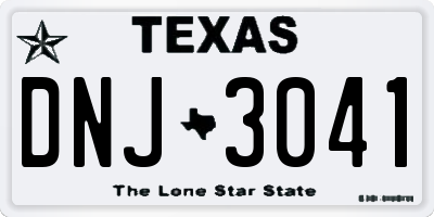 TX license plate DNJ3041