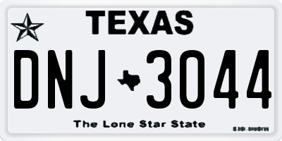 TX license plate DNJ3044