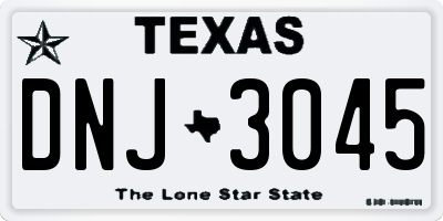 TX license plate DNJ3045