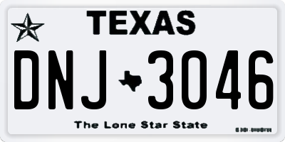 TX license plate DNJ3046