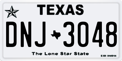 TX license plate DNJ3048
