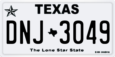 TX license plate DNJ3049