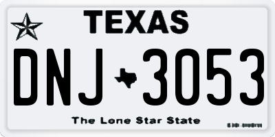 TX license plate DNJ3053
