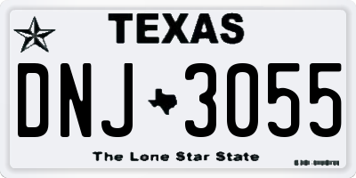 TX license plate DNJ3055