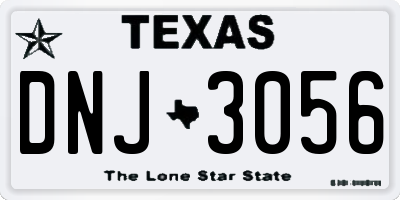 TX license plate DNJ3056