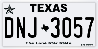 TX license plate DNJ3057
