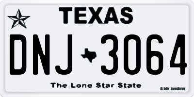 TX license plate DNJ3064