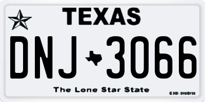 TX license plate DNJ3066