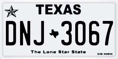 TX license plate DNJ3067