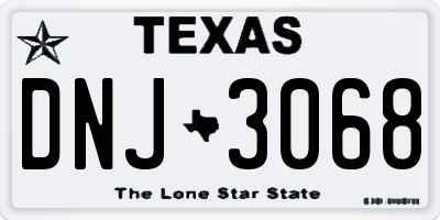 TX license plate DNJ3068