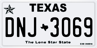 TX license plate DNJ3069