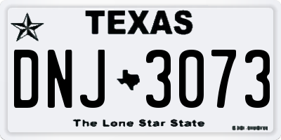 TX license plate DNJ3073