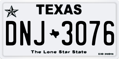 TX license plate DNJ3076