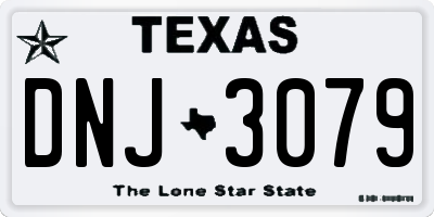 TX license plate DNJ3079