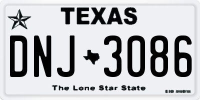 TX license plate DNJ3086