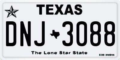 TX license plate DNJ3088