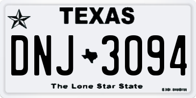 TX license plate DNJ3094
