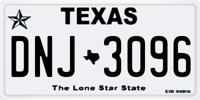 TX license plate DNJ3096