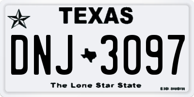 TX license plate DNJ3097