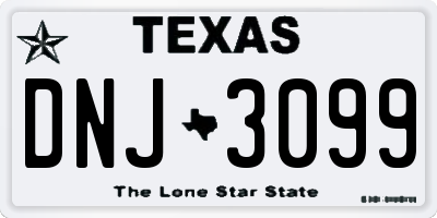 TX license plate DNJ3099