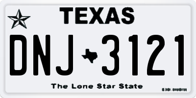 TX license plate DNJ3121