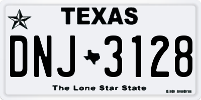 TX license plate DNJ3128