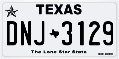 TX license plate DNJ3129
