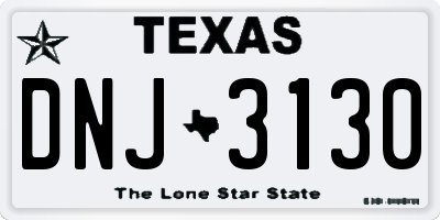 TX license plate DNJ3130