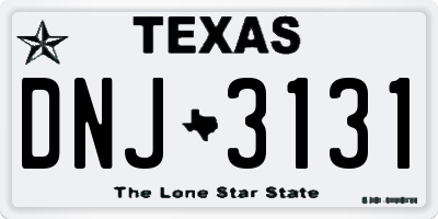 TX license plate DNJ3131