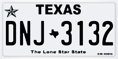 TX license plate DNJ3132