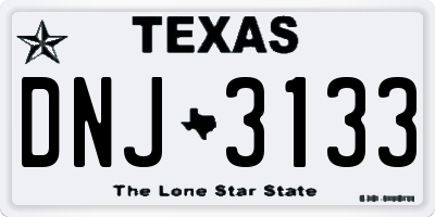 TX license plate DNJ3133
