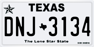 TX license plate DNJ3134