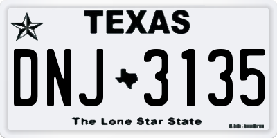 TX license plate DNJ3135