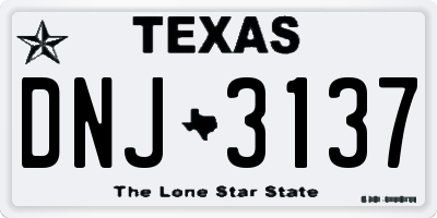 TX license plate DNJ3137