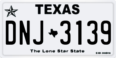 TX license plate DNJ3139