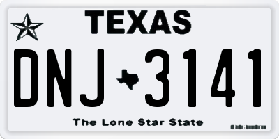 TX license plate DNJ3141